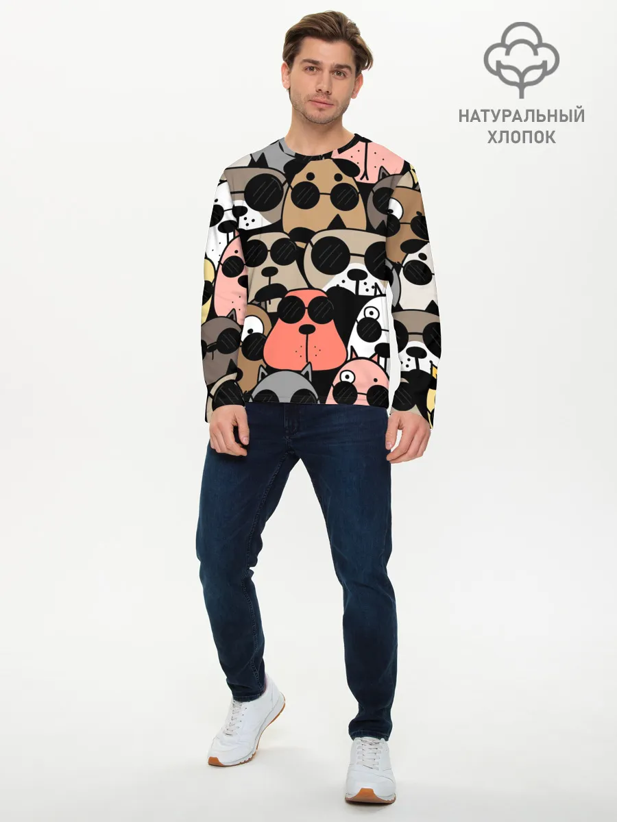 Мужской лонгслив базовый / Серьезные псы