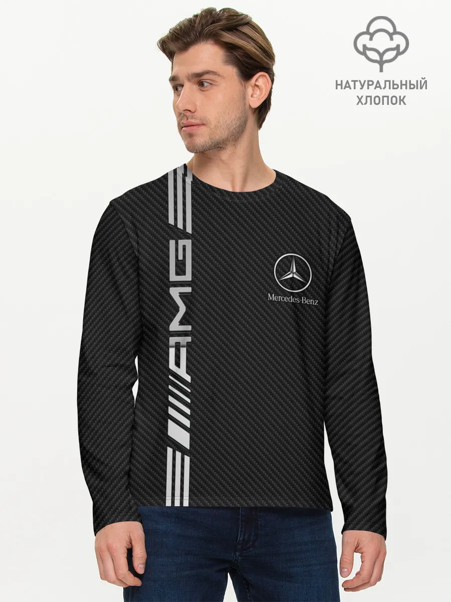 Мужской лонгслив базовый / Mercedes Carbon