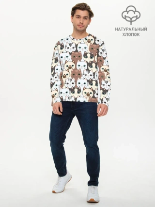 Мужской лонгслив базовый / Животные.