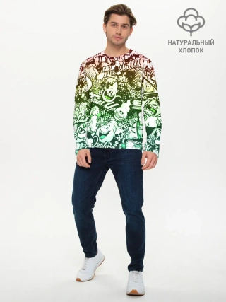 Мужской лонгслив базовый / Граффити