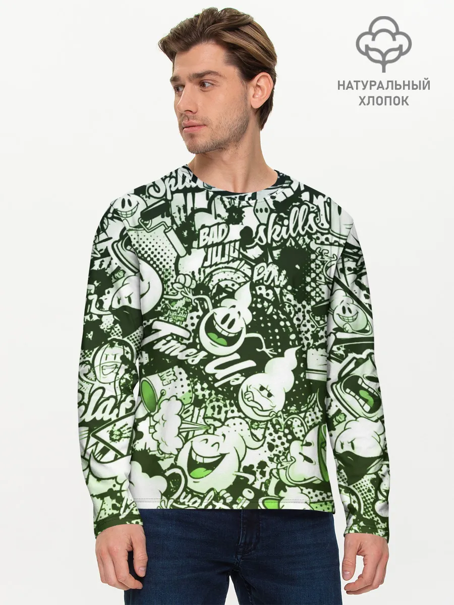 Мужской лонгслив базовый / Граффити
