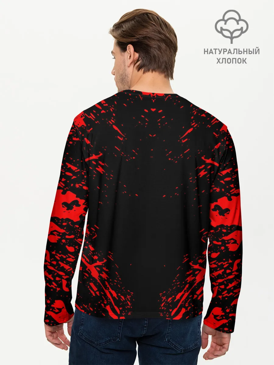 Мужской лонгслив базовый / Берсерк маска белая