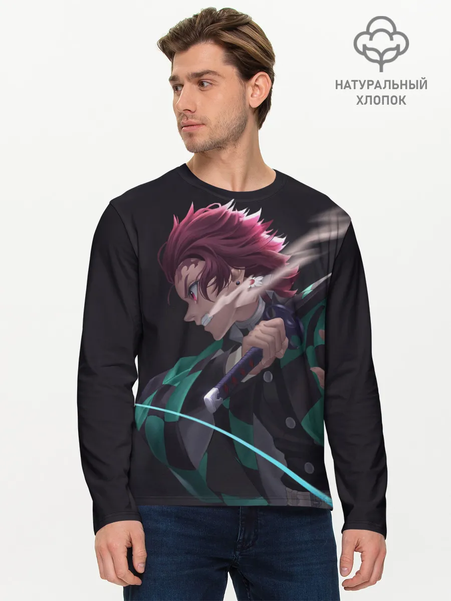 Мужской лонгслив базовый / Рассекая ночь