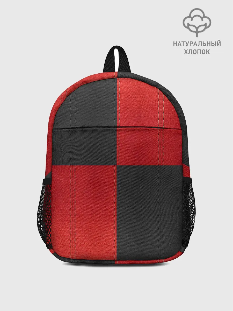 Рюкзак детский / Черно-красная Кожа