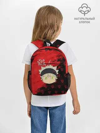 Рюкзак детский / Чёрный клевер голова Аста