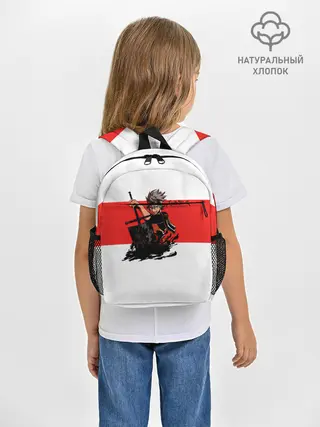 Рюкзак детский / Чёрный клевер Аста красная полоса