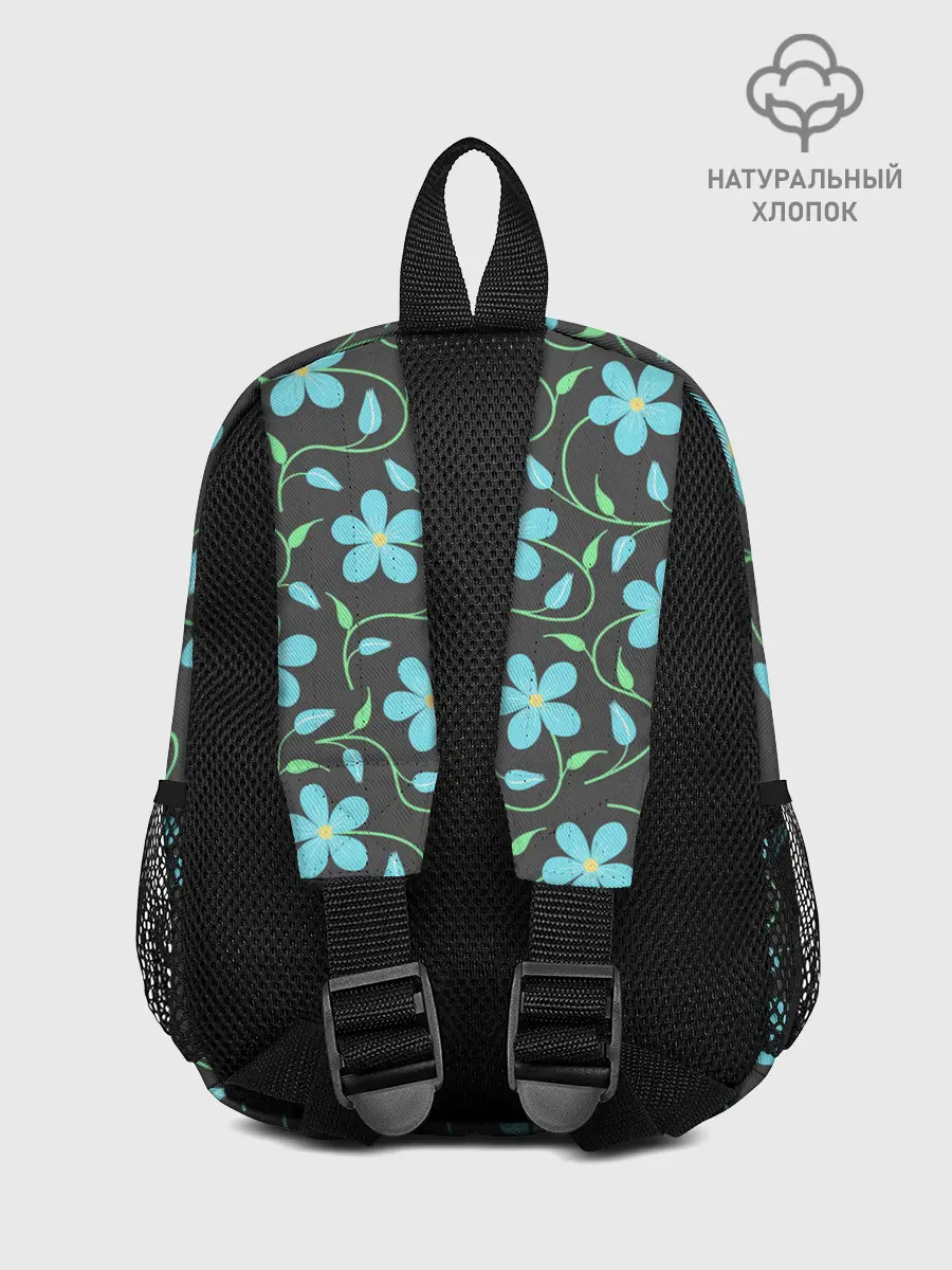 Рюкзак детский / Цветочный узор на темном фоне