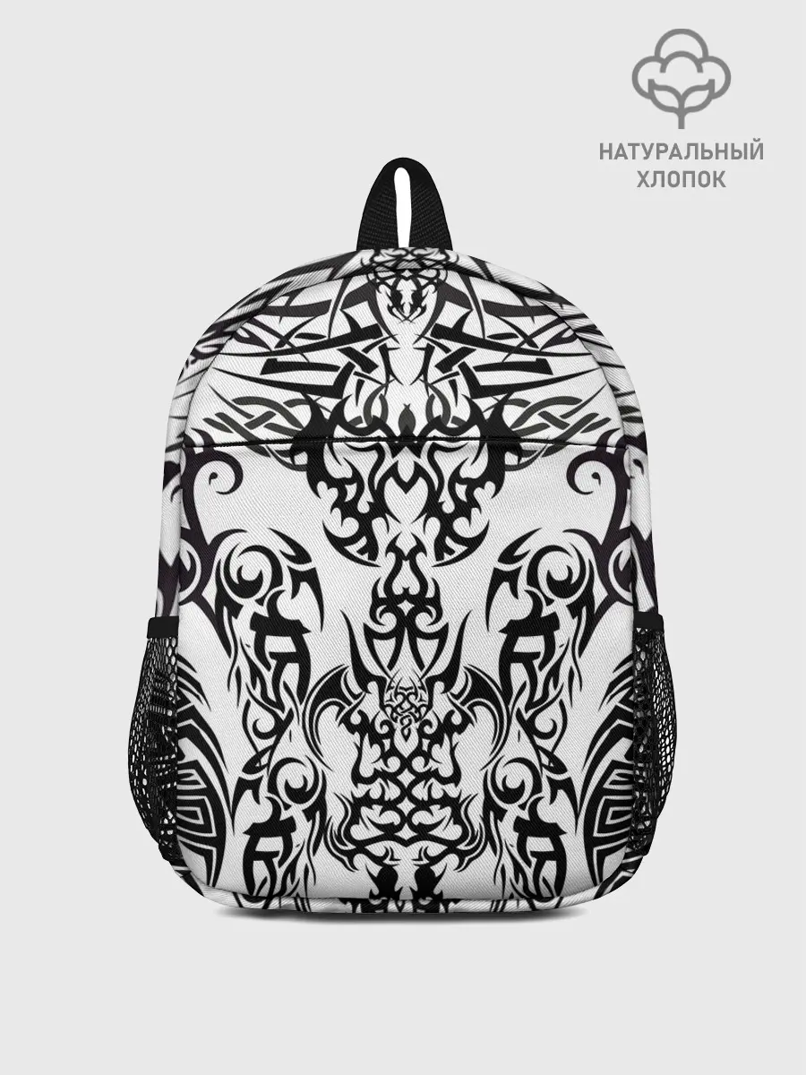 Рюкзак детский / ТАТУ ЧЕРНО БЕЛОЕ УЗОР
