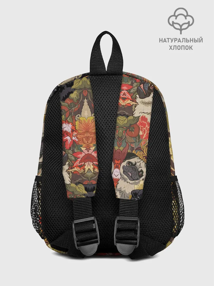 Рюкзак детский / Мопсики | Цветочки