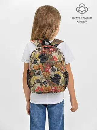 Рюкзак детский / Мопсики | Цветочки