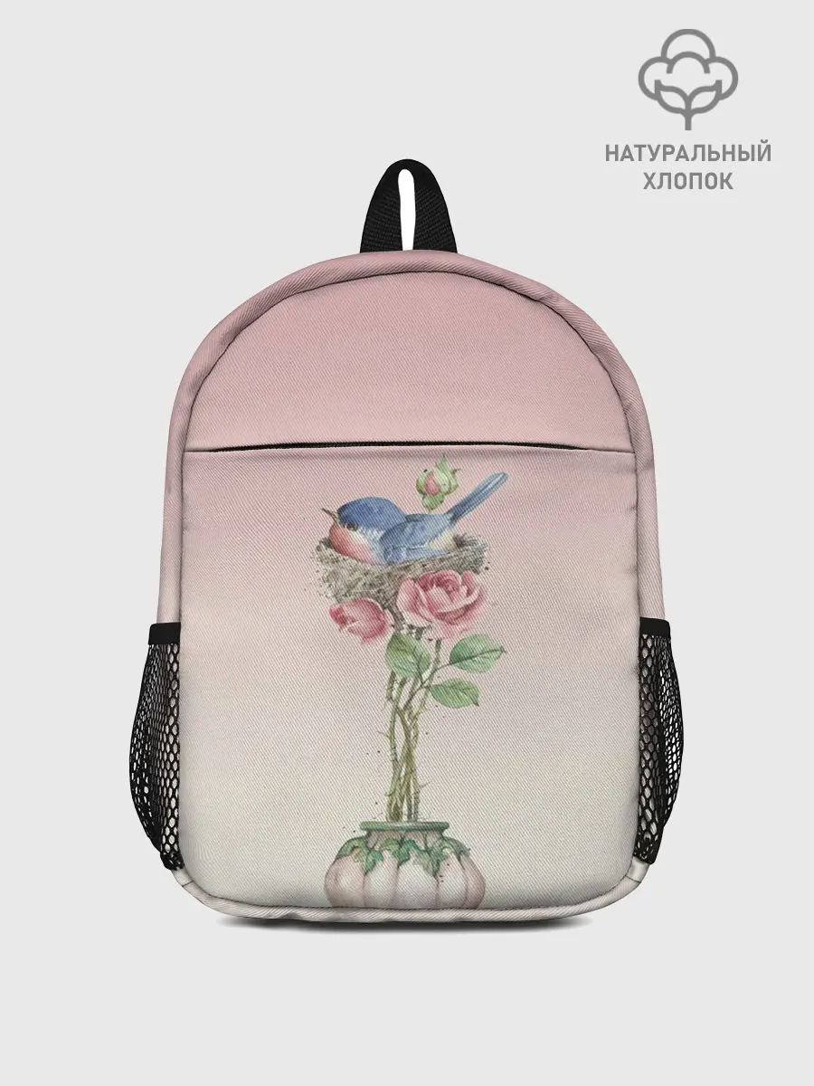 Рюкзак детский / Птичка в гнезде роза