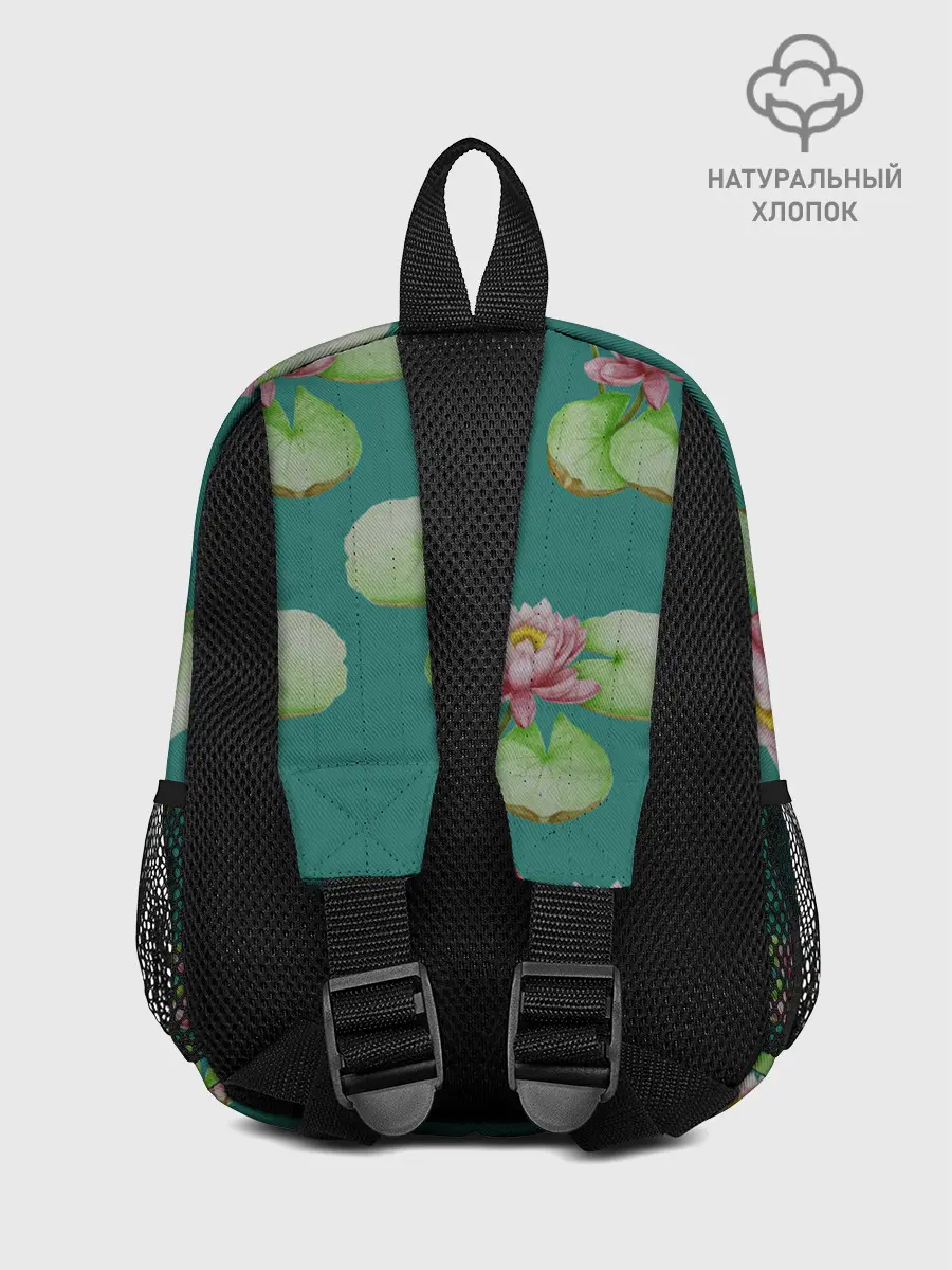 Рюкзак детский / Лотосы на темно бирюзовом фоне