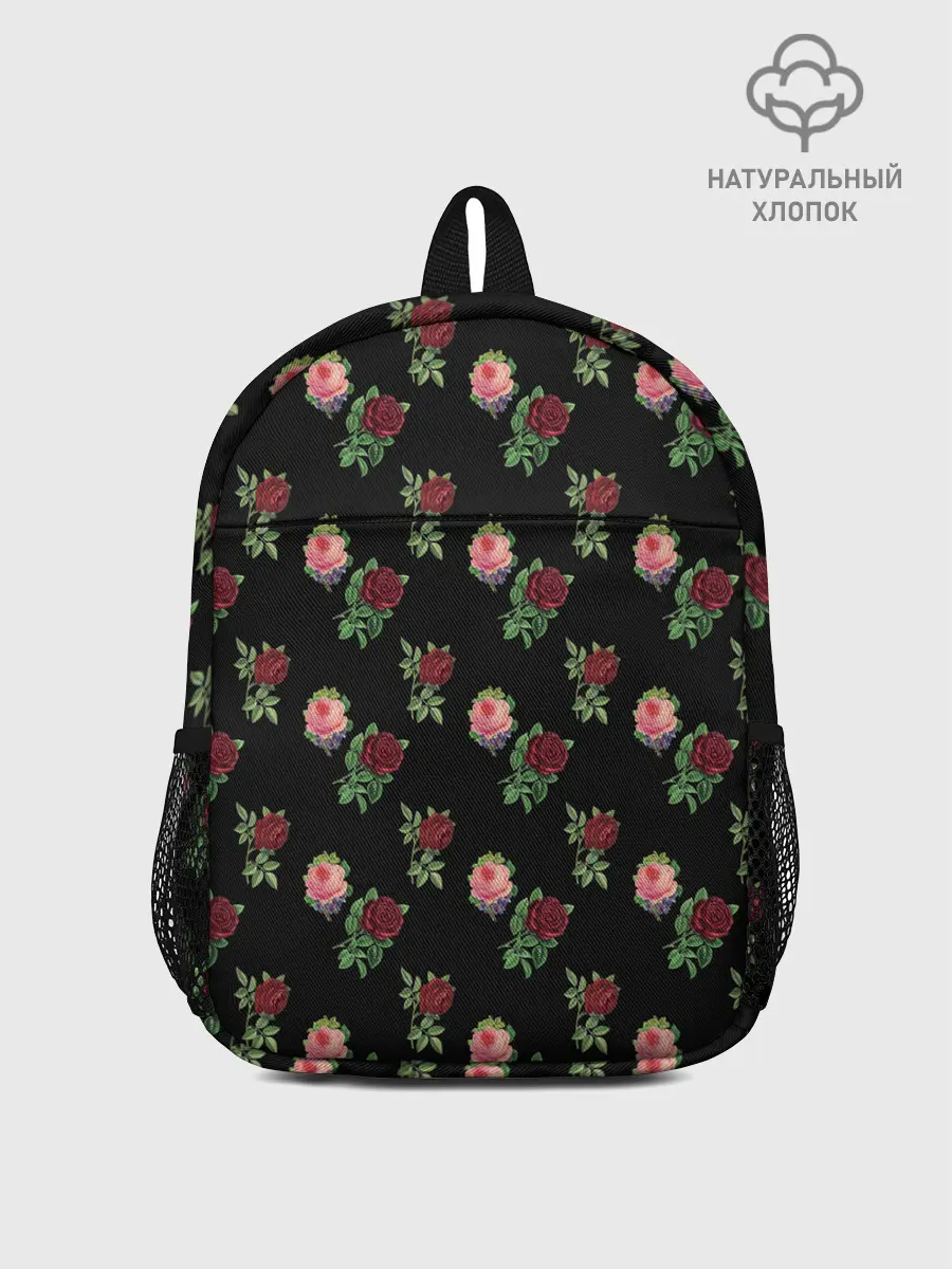 Рюкзак детский / принт розы черный фон