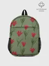 Рюкзак детский / Красные тюльпаны на зеленом