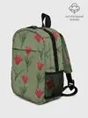Рюкзак детский / Красные тюльпаны на зеленом