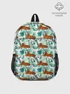 Рюкзак детский / Цветы и Тигр Паттерн