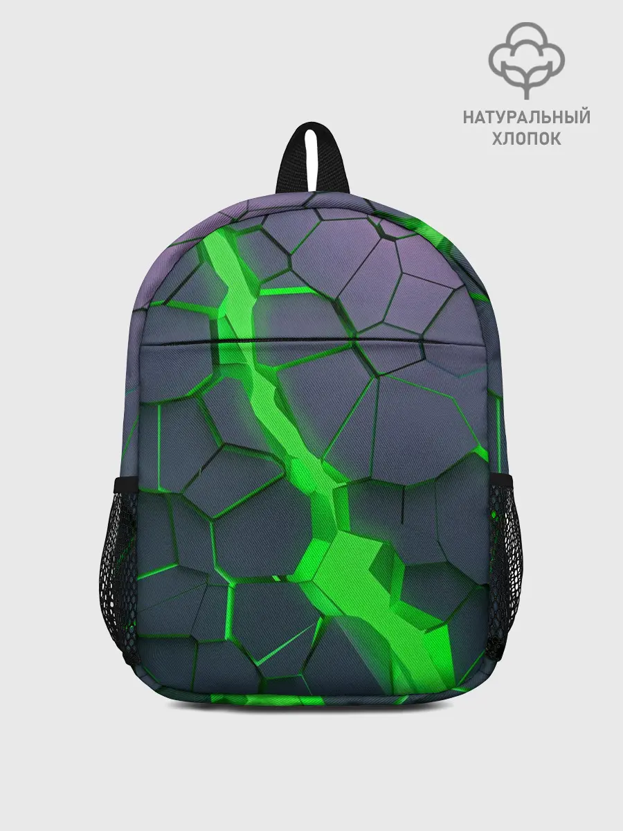 Рюкзак детский / ЗЕЛЕНЫЙ РАЗЛОМ | 3Д РАЗЛОМ