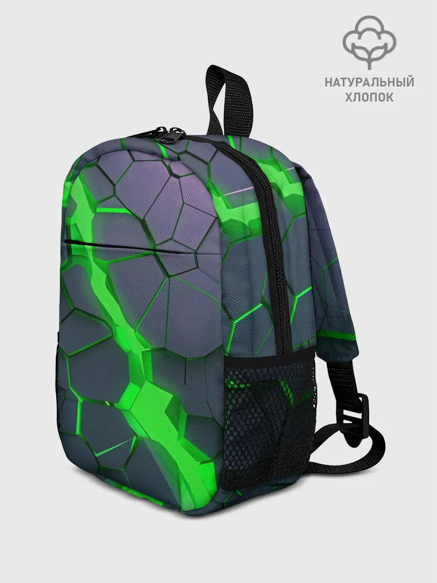 Рюкзак детский / ЗЕЛЕНЫЙ РАЗЛОМ | 3Д РАЗЛОМ