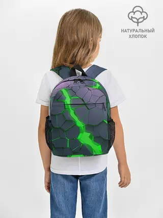 Рюкзак детский / ЗЕЛЕНЫЙ РАЗЛОМ | 3Д РАЗЛОМ