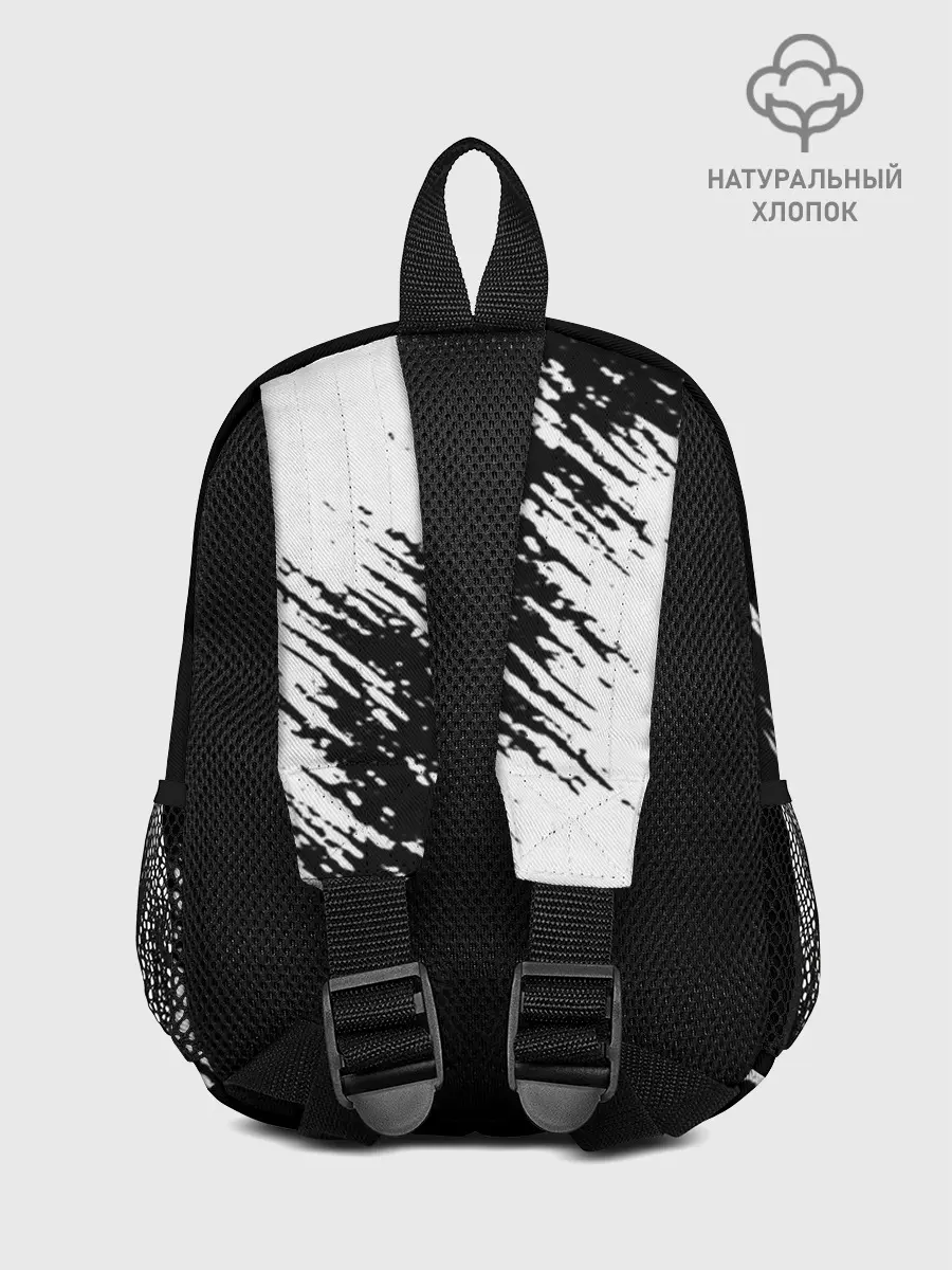 Рюкзак детский / Белый логотип Черный клевер на черном