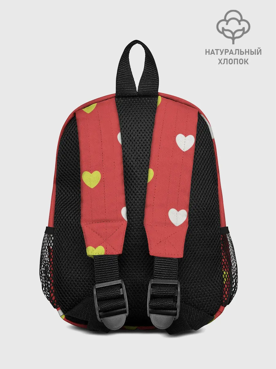 Рюкзак детский / Сердечки на красном паттерн