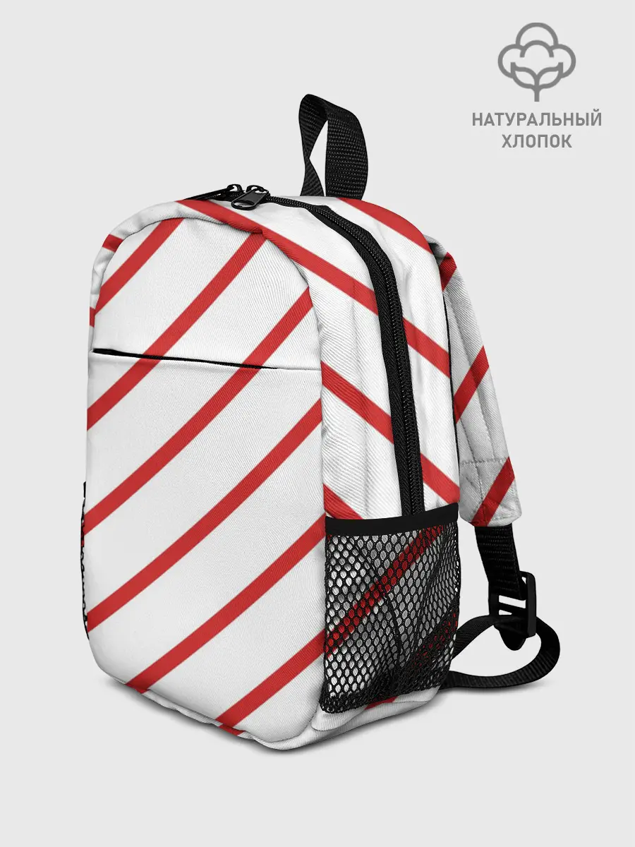 Рюкзак детский / Полосы красные на белом
