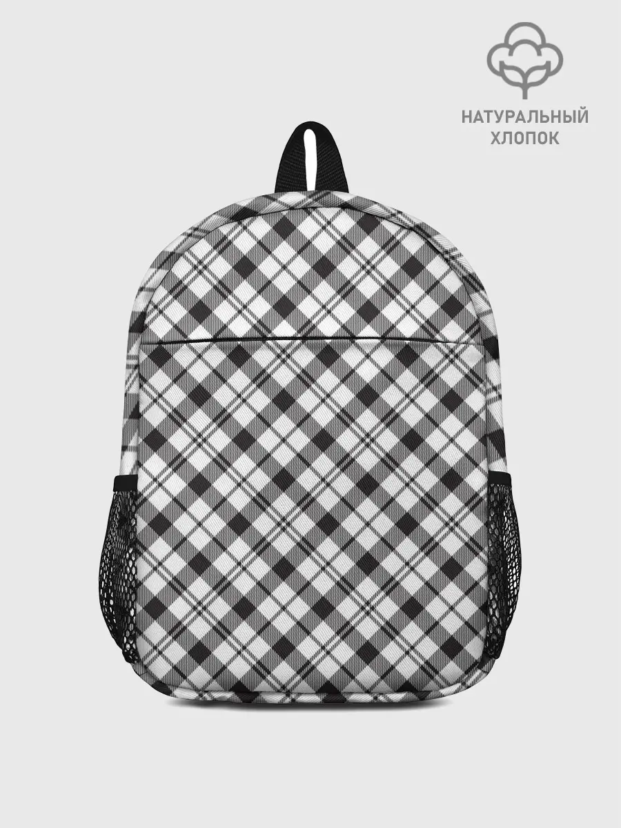 Рюкзак детский / Ч/б текстура в клетку