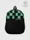 Рюкзак детский / Kamado Tanjiro зеленые квадраты