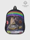 Рюкзак детский / Мопс на черепахе в космосе