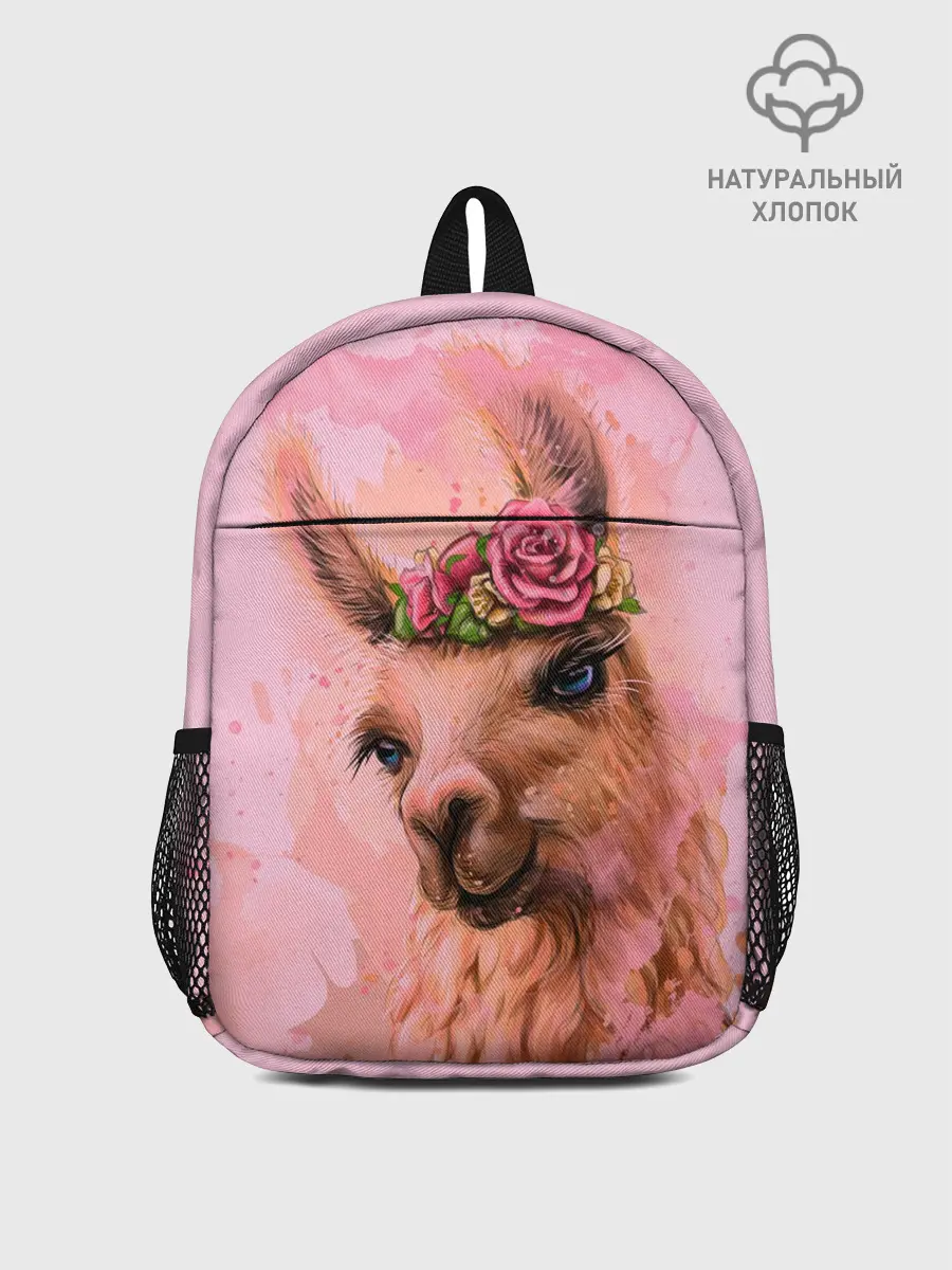 Рюкзак детский / лама с цветами