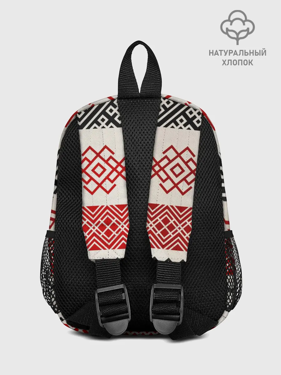 Рюкзак детский / Славянский узор красно-черный