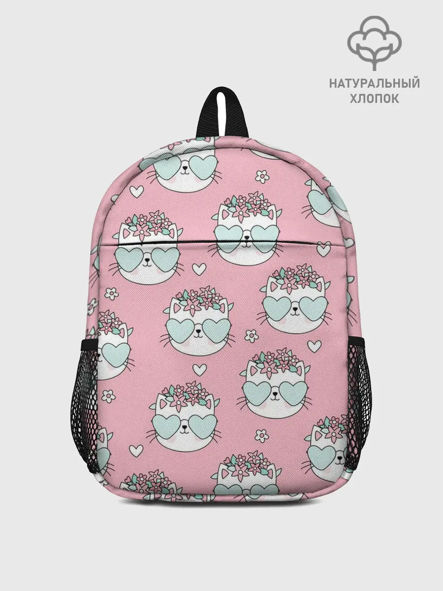 Рюкзак детский / Котики с цвточками