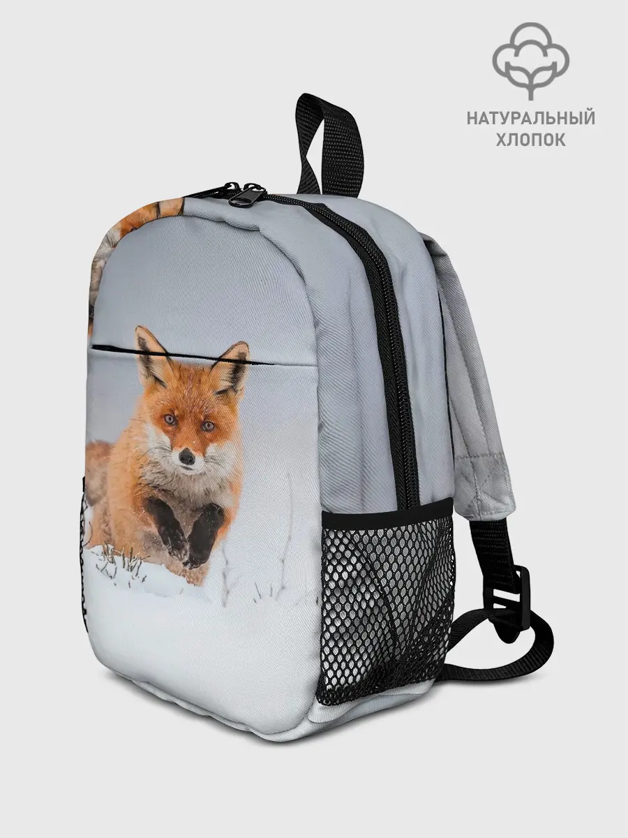 Рюкзак детский / Лисица прыгает по снегу
