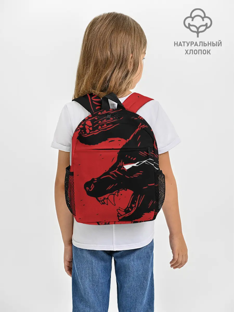 Рюкзак детский / Красный волк 3D