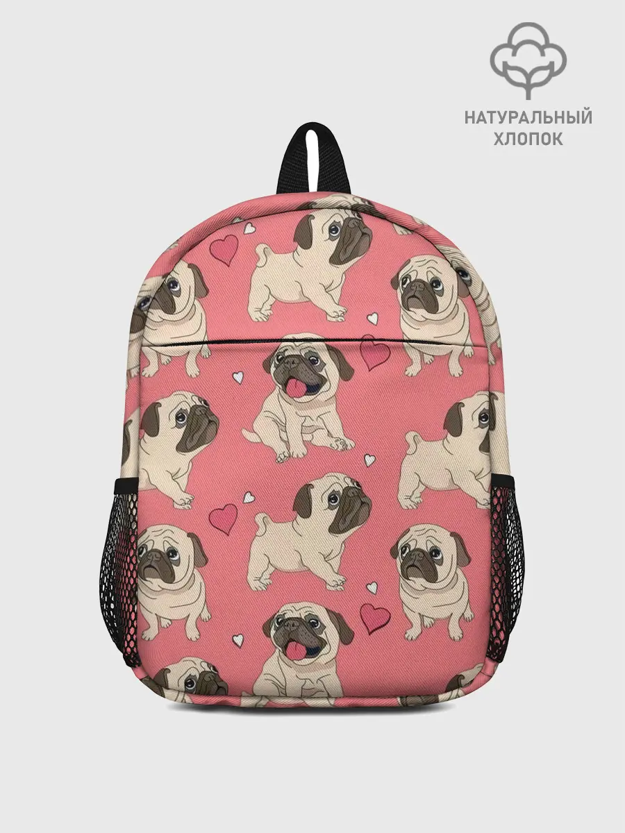 Рюкзак детский / Мопсики и Сердечки