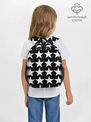 Рюкзак детский / Белые звёзды на чёрном фоне
