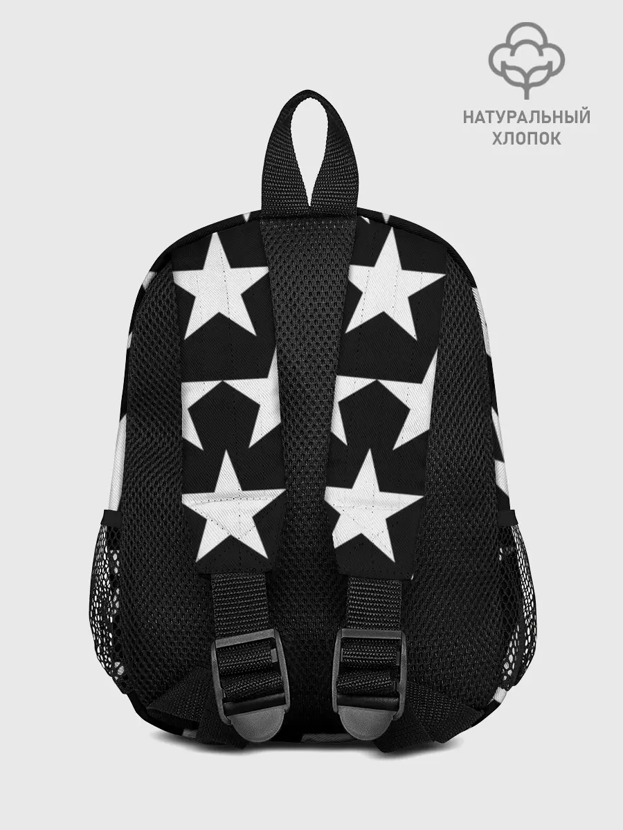 Рюкзак детский / Белые звёзды на чёрном фоне 2