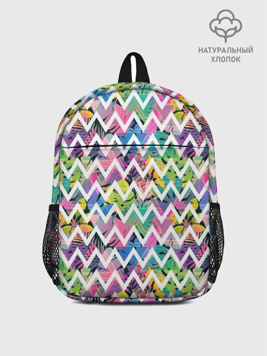 Рюкзак детский / Кривая линия и цветы