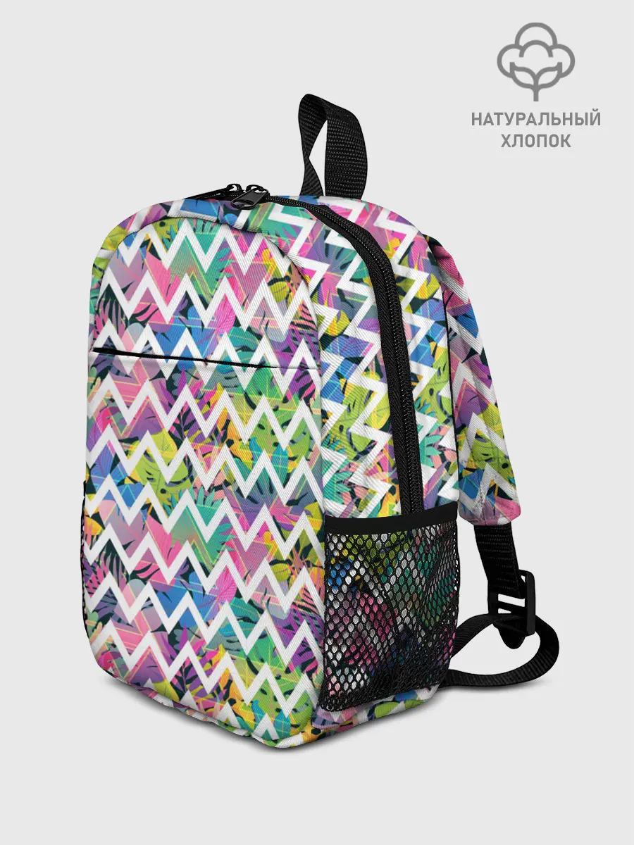 Рюкзак детский / Кривая линия и цветы
