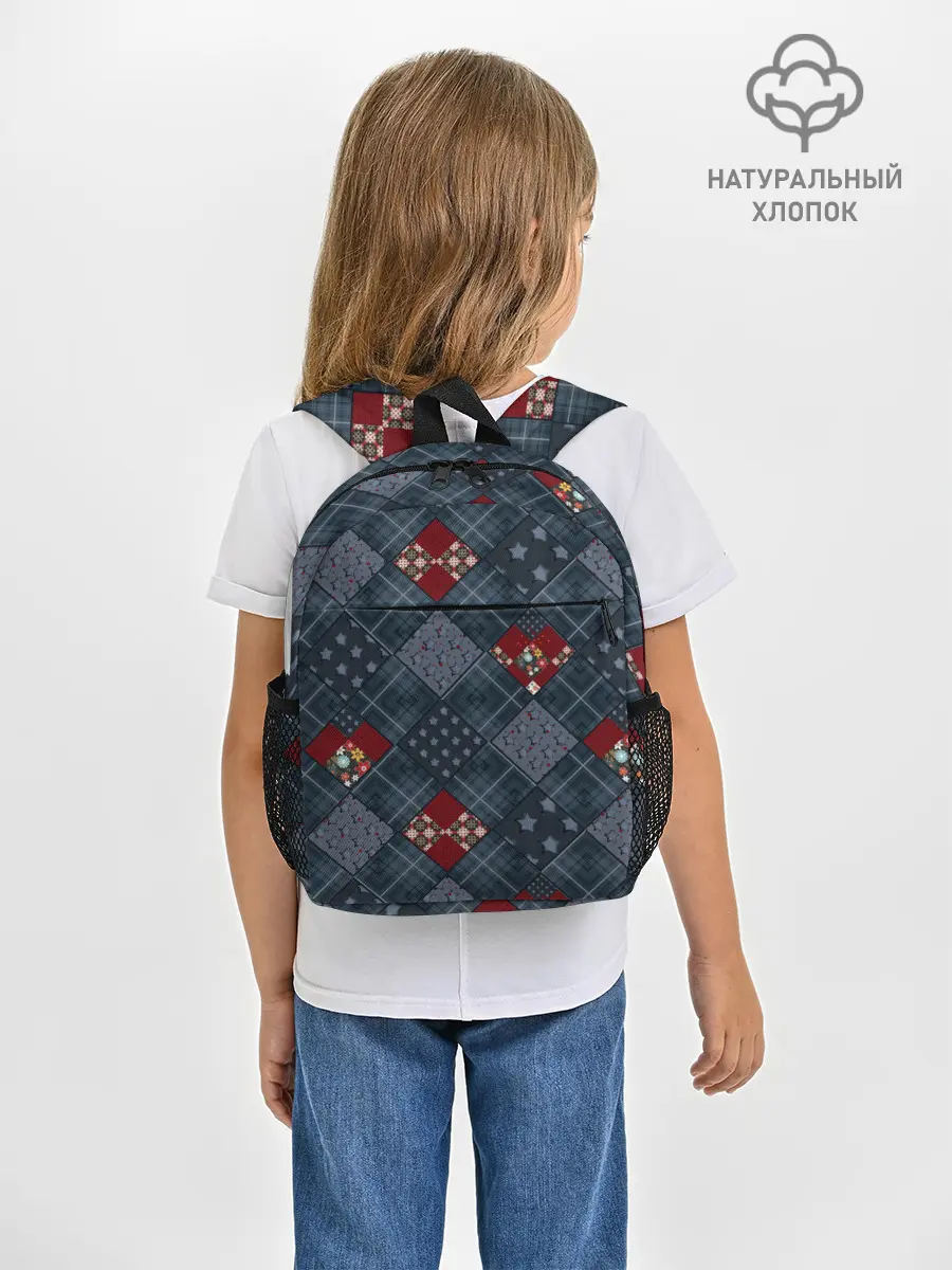 Рюкзак детский / Синий джинсовый плед