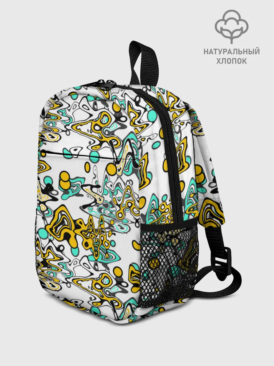 Рюкзак детский / Бирюзово-желтый узор
