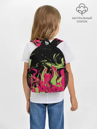 Рюкзак детский / Черно малиновый абстрактный