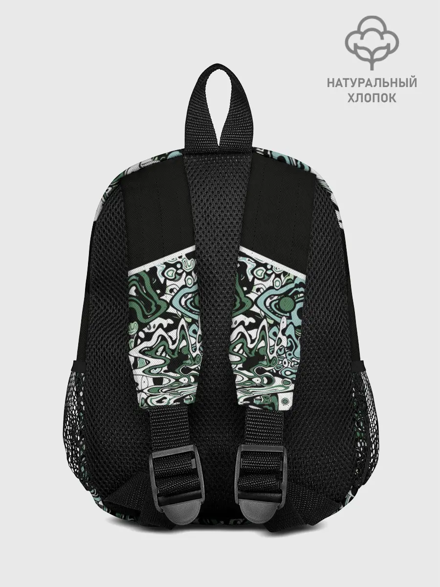 Рюкзак детский / Черно-зеленые каракули
