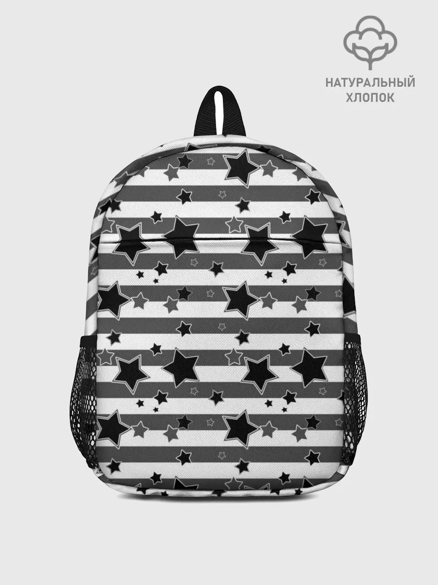 Рюкзак детский / Черно-белый полосатый узор