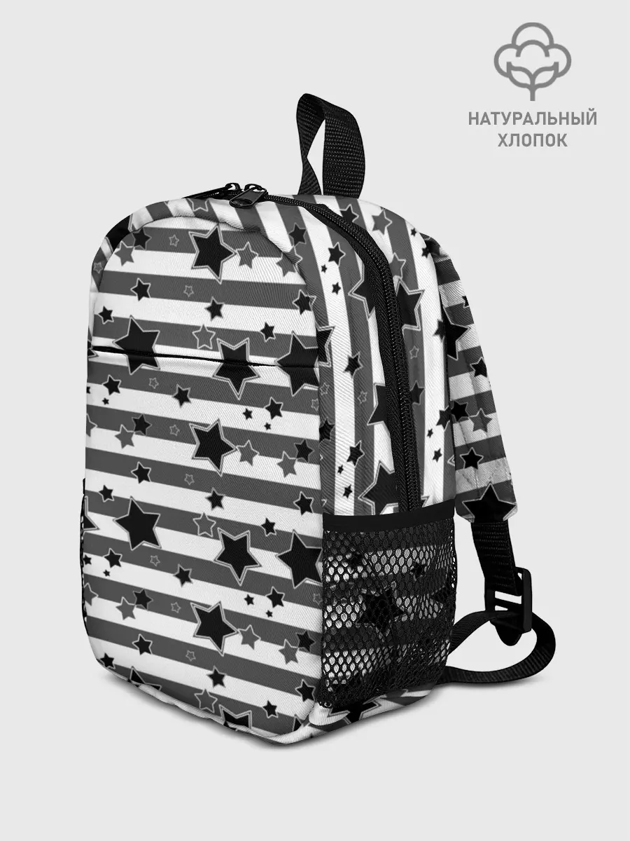 Рюкзак детский / Черно-белый полосатый узор