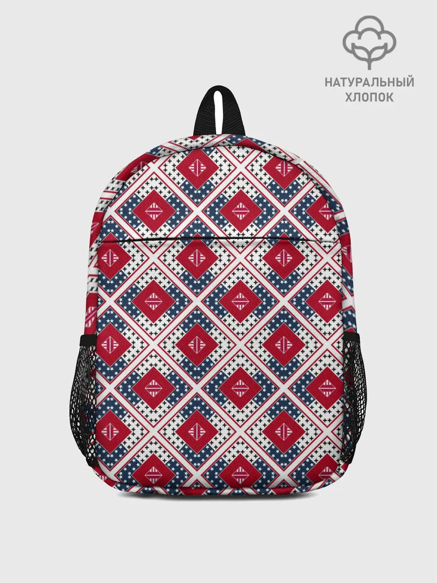 Рюкзак детский / Красно-синий плед -клетка