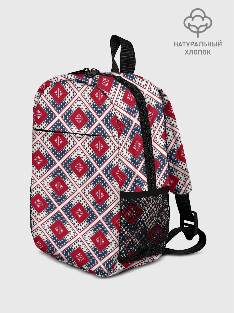 Рюкзак детский / Красно-синий плед -клетка