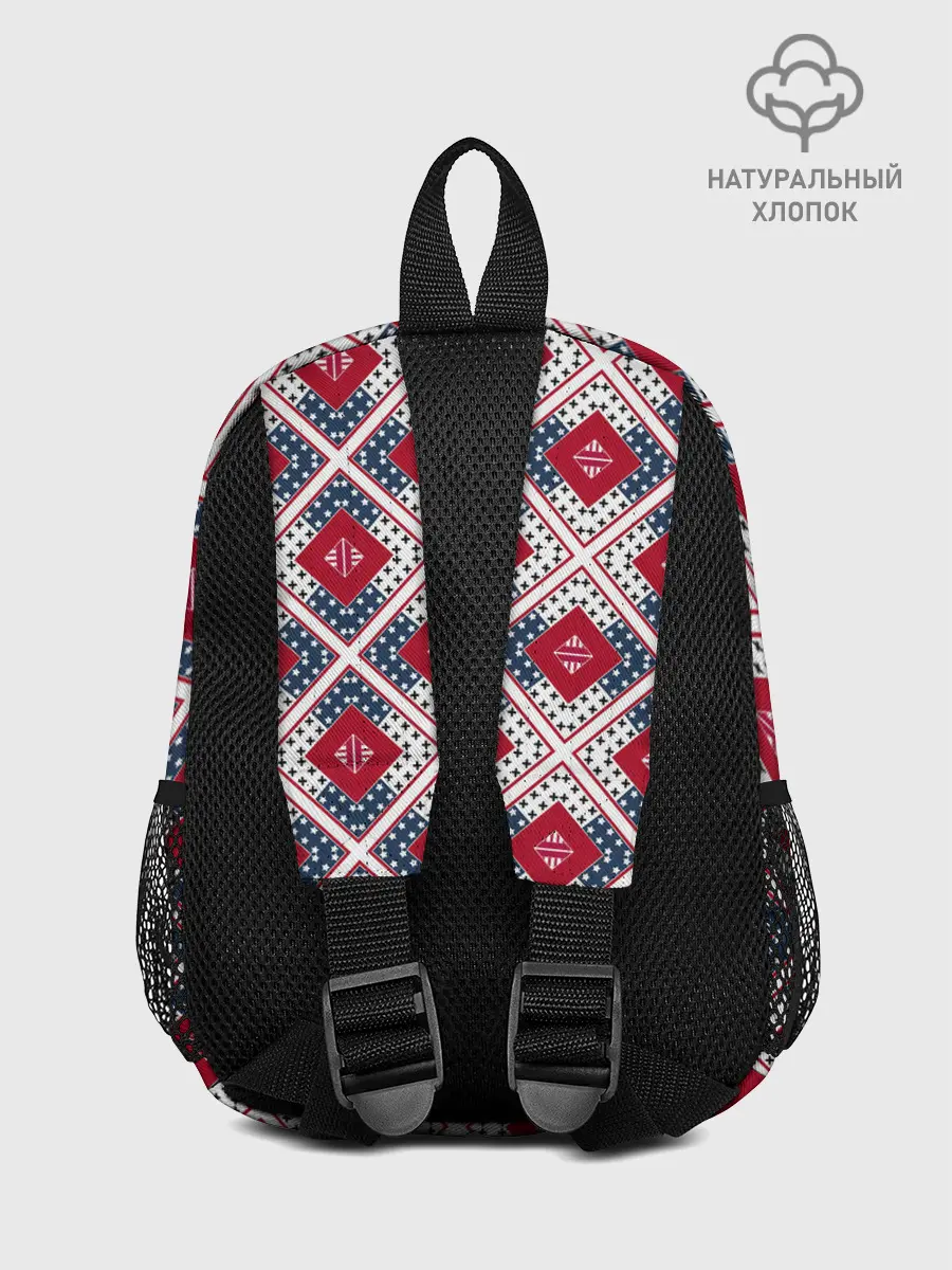 Рюкзак детский / Красно-синий плед -клетка