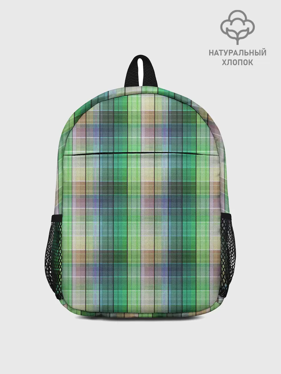 Рюкзак детский / Зеленый клетчатый узор