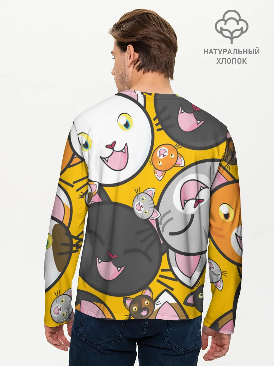 Мужской лонгслив базовый / КОТЫ